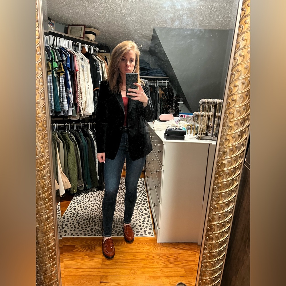 Express Open Front Cardigan with Faux Leather Sleeves